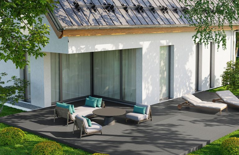 WPC deck 3D grey rendering